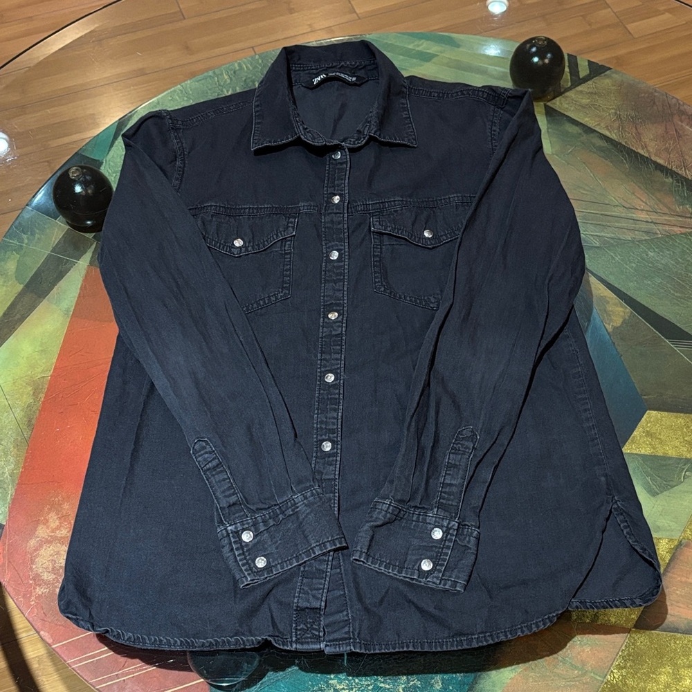 Zara Charcoal Denim Shirt